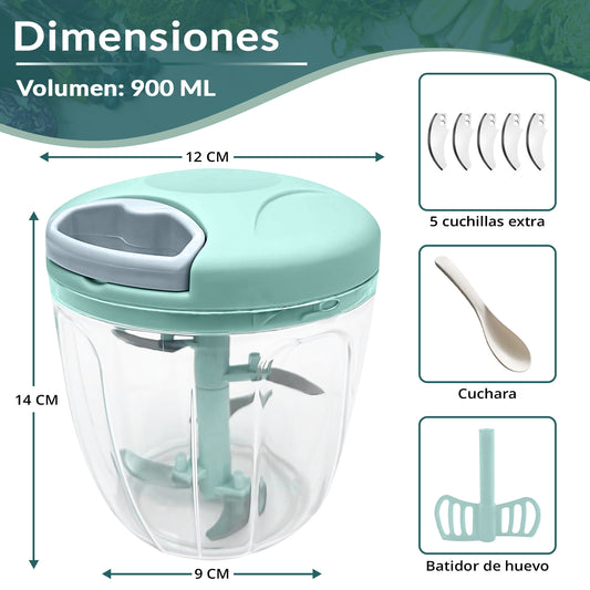 Picadora Manual con 900 ML de capacidad (2ª UNIDAD CON 50% DE DESCUENTO)