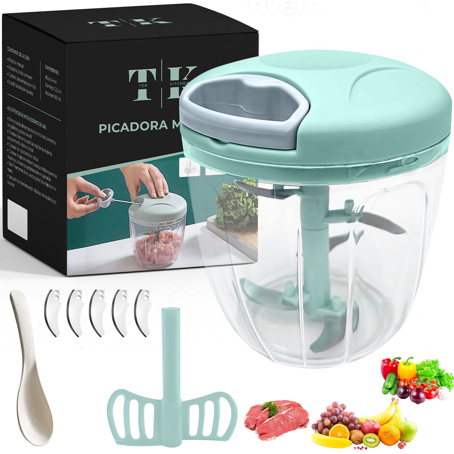 Picadora Manual con 900 ML de capacidad (2ª UNIDAD CON 50% DE DESCUENTO)