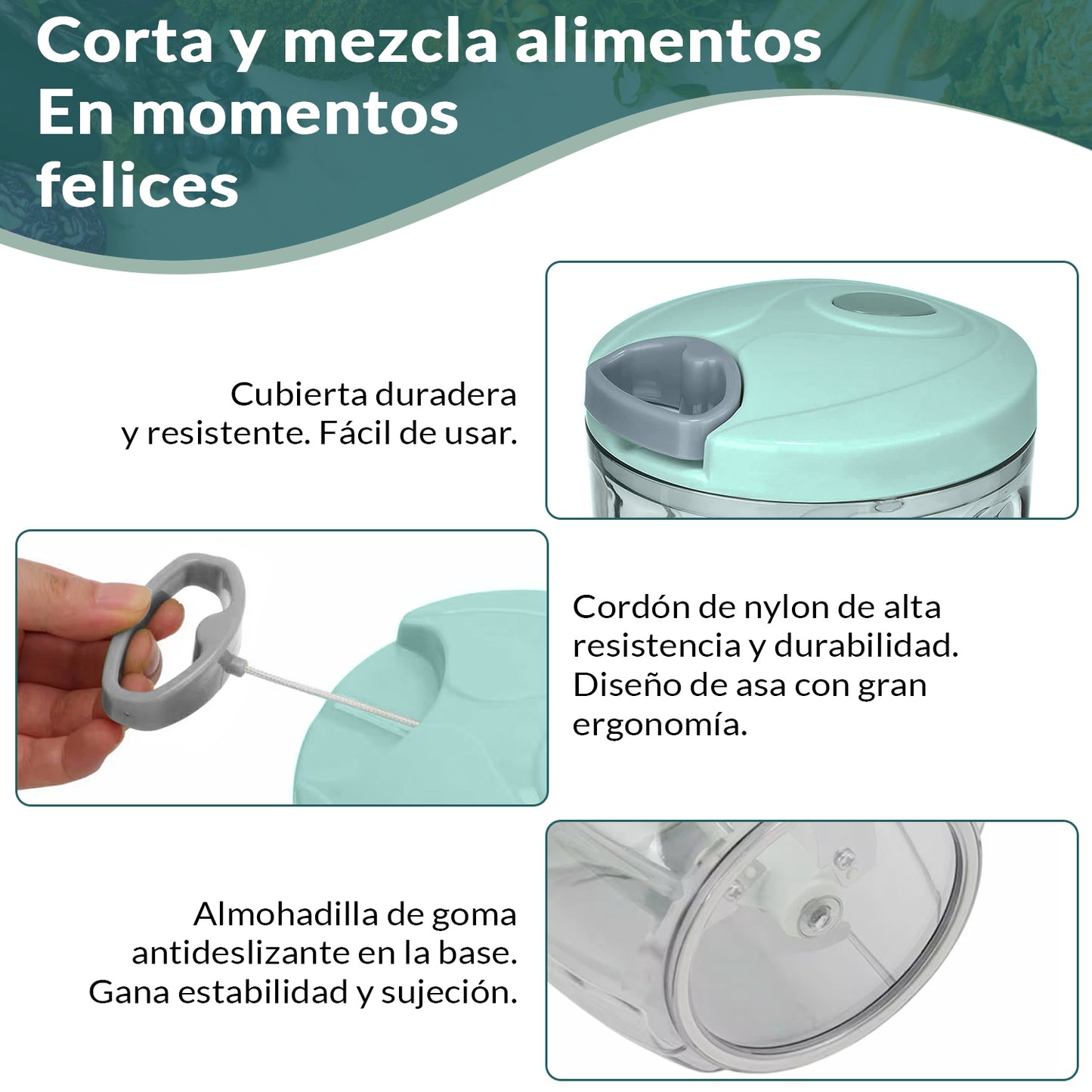 Picadora Manual con 900 ML de capacidad (2ª UNIDAD CON 50% DE DESCUENTO)