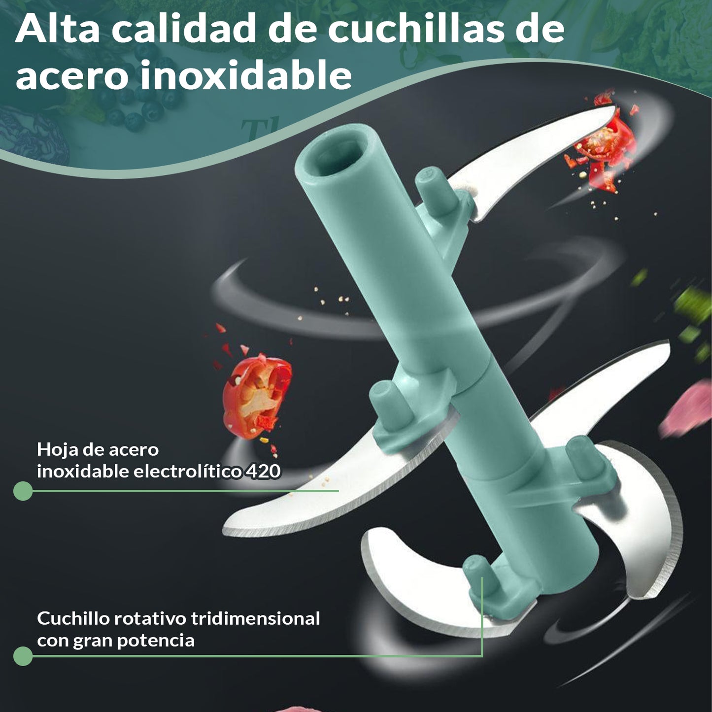 Picadora Manual con 900 ML de capacidad (2ª UNIDAD CON 50% DE DESCUENTO)