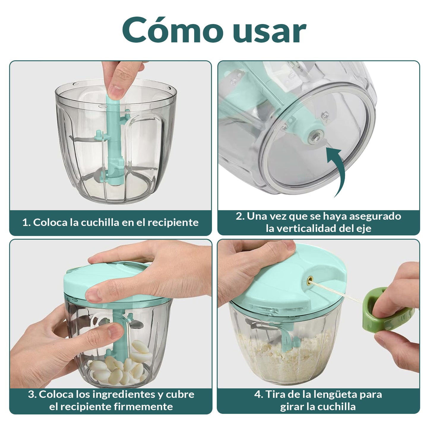 Picadora Manual con 900 ML de capacidad (2ª UNIDAD CON 50% DE DESCUENTO)